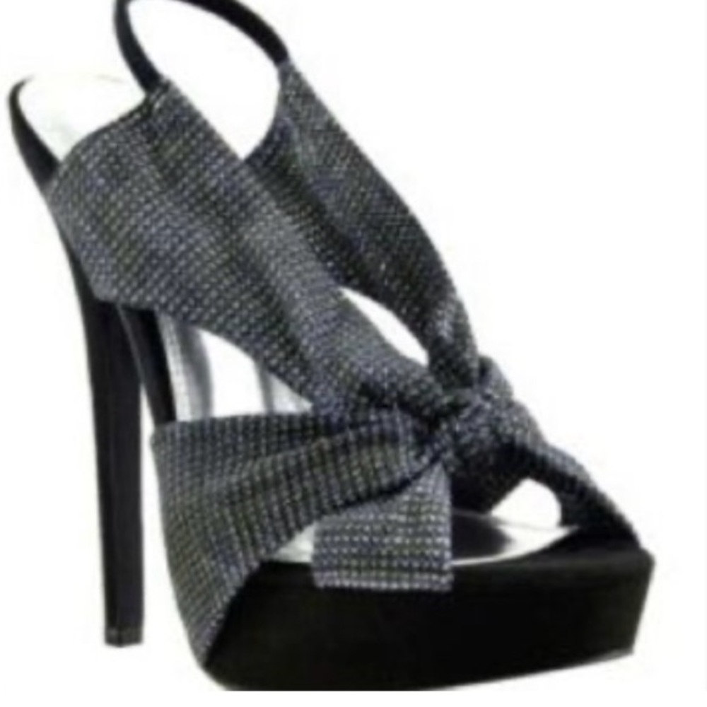 Bakers Desi blue/gold glitter 5"heel 1 "plat-form